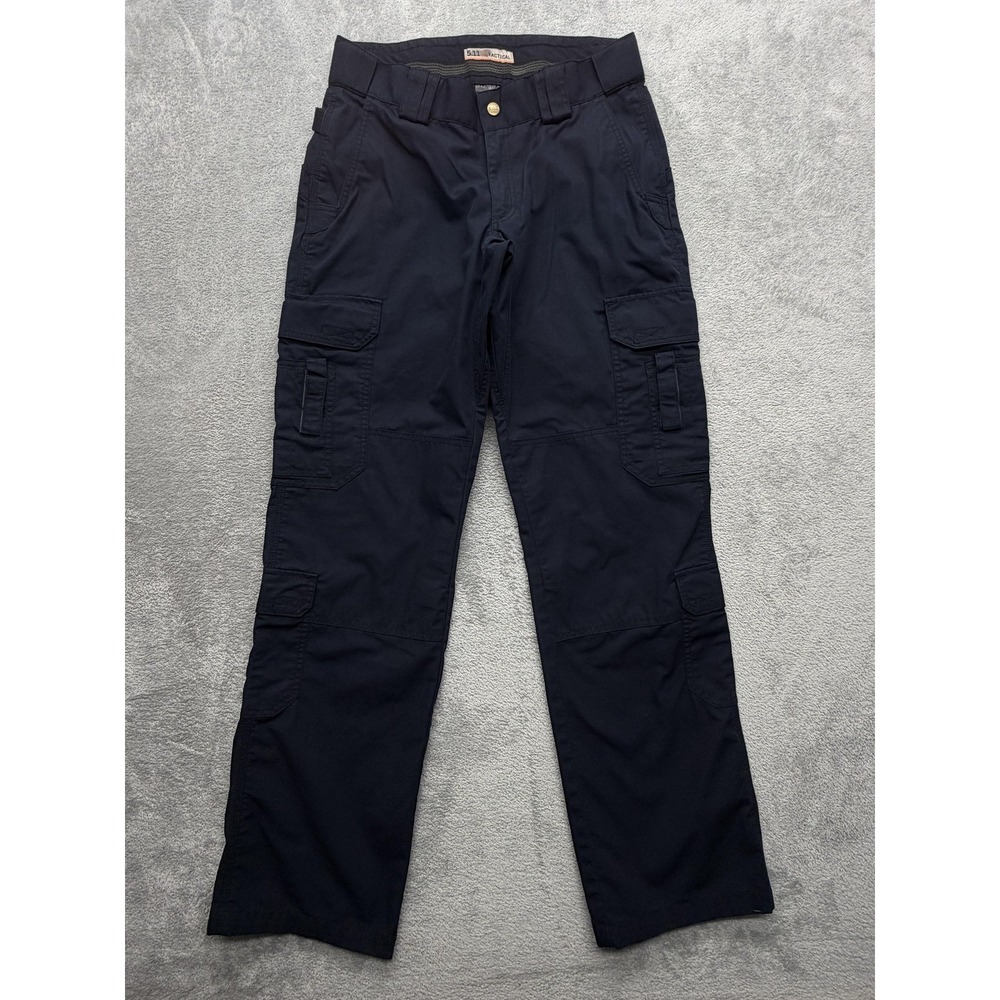 5.11 Tactical Pants Womens 12 Tall Navy Cargo Twill Straight Leg Pockets